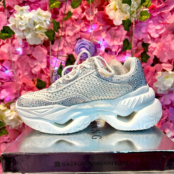 AZALEA WANG PETEY-WHITE EMBELLISHED SNEAKER NEW IN BOX - Picture 4 of 11